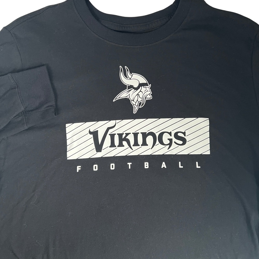 Minnesota Vikings Mens Large Nike Black Dri-FIT Long Sleeve NFL Football Skol